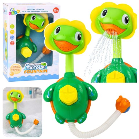 ZABAWKA DO KĄPIELI PRYSZNIC ŻÓŁW Z RYBKĄ FONTANNA NA PRZYSSAWKI POMPKA WODY