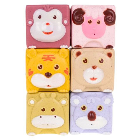 MIĘKKIE KLOCKI EDUKACYJNE SENSORYCZNE DLA MALUCHA EKO GUMA ZESTAW 18EL.