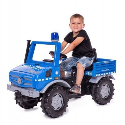 SAMOCHÓD NA PEDAŁY DLA DZIECI CIĘŻARÓWKA POLICJA ROLLY TOYS UNIMOG MERCEDES