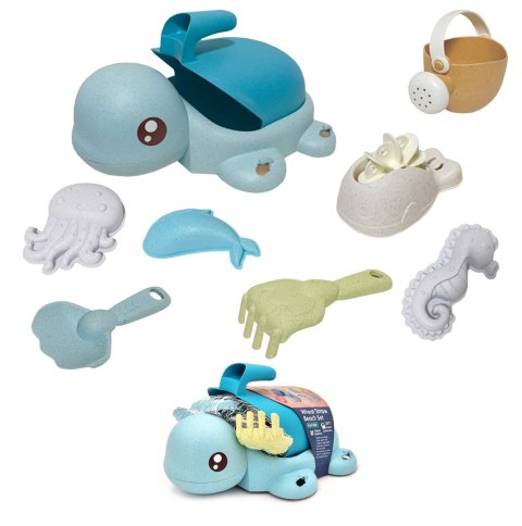 WOOPIE GREEN Zestaw 2w1 do Piasku i Wanny Żółwik 8 el. BIODEGRADOWALNY ORGANICZNY MATERIAŁ