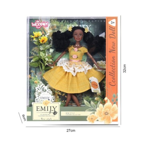WOOPIE ROYAL Lalka Emi 32 cm Modny Strój i Piękne Czarne Włosy