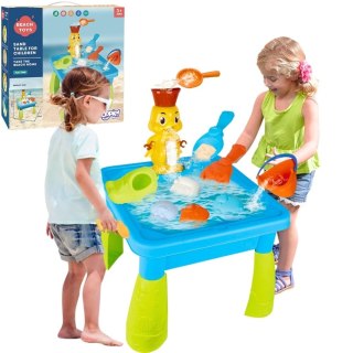 WOOPIE Stolik Wodny 2w1 Piaskownica Kaczuszka Wodospad 9 akc.