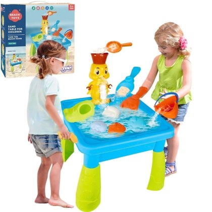 WOOPIE Stolik Wodny 2w1 Piaskownica Kaczuszka Wodospad 9 akc.