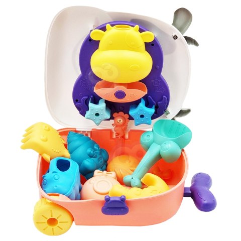 WOOPIE Zestaw do Piasku 3w1 Walizka Krówka Stolik Wodny