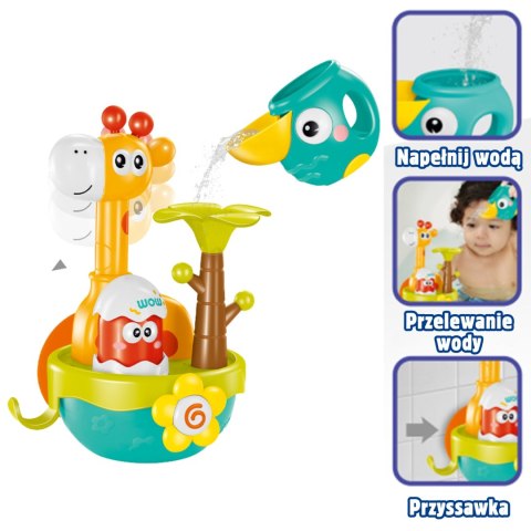 ZABAWKA DO KĄPIELI ŻYRAFA LEJKIEM NA PRZYSSAWKĘ DLA DZIECI KREATYWNA