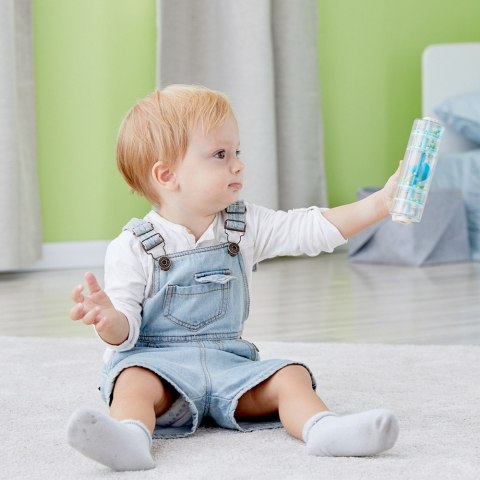 CLASSIC WORLD Drewniana Grzechotka Deszczownica Tuba z Kuleczkami Niebieska