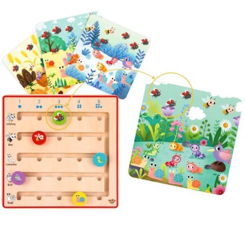 DREWNIANA GRA NAUKA LICZENIA ZWIERZĄTKA EDUKACYJNE KONCENTRACJA