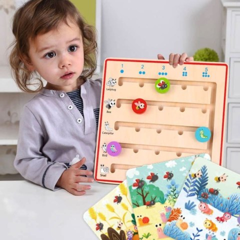 DREWNIANA GRA NAUKA LICZENIA ZWIERZĄTKA EDUKACYJNE KONCENTRACJA