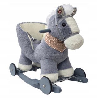 KOŃ NA BIEGUNACH 2W1 JEŹDZIK BUJAK KONIK BUJANY DREWNO INTERAKTYWNY DŹWIĘKI