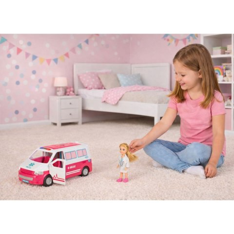 KARETKA AMBULANS AUTO DLA LALEK MOBILNY SZPITAL ROZKŁADANY LALKA AKCESORIA