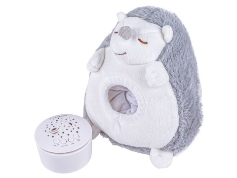 PROJEKTOR PLUSZOWY JEŻ MASKOTKA PRZYTULANKA USYPIACZ BIAŁY SZUM MELODIE