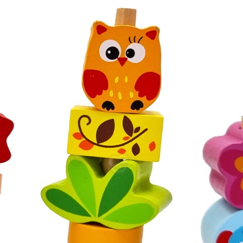 UKŁADANKA BALANSUJĄCA ZWIERZĘTA EDUKACYJNE DREWNIANE ROZWOJOWE KREATYWNE