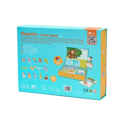 UKŁADANKA MAGNETYCZNA ZWIERZĘTA TABLICA KLOCKI PAMIĘĆ 60 EL KREATYWNE