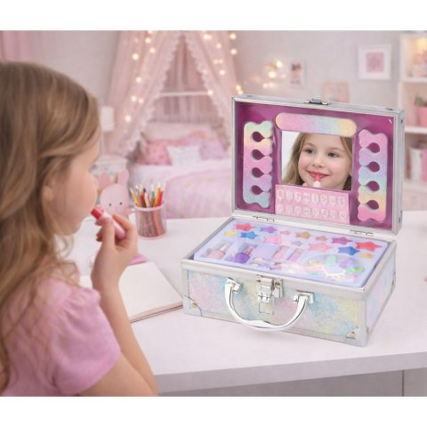 Zestaw Piękności Brokatowy Kuferek Kosmetyki Do Paznokci Makijażu Syrenka