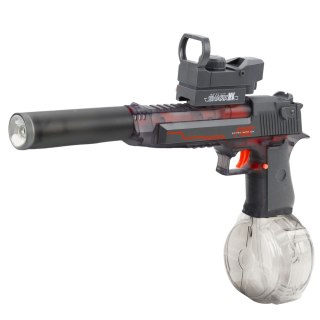 PISTOLET NA WODĘ ELEKTRYCZNY BROŃ WODNA SIKAWKA ZASIĘG 8M PODŚWIETLENIE LED
