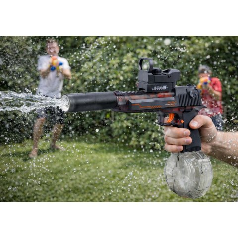 PISTOLET NA WODĘ ELEKTRYCZNY BROŃ WODNA SIKAWKA ZASIĘG 8M PODŚWIETLENIE LED