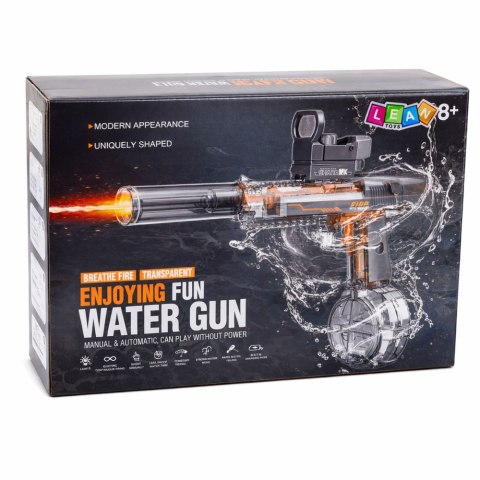 PISTOLET NA WODĘ ELEKTRYCZNY BROŃ WODNA SIKAWKA ZASIĘG 8M PODŚWIETLENIE LED