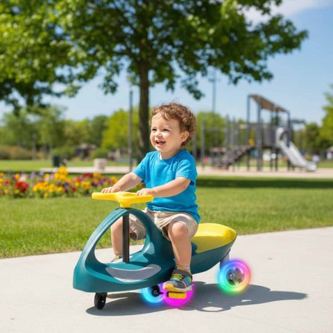 JEŹDZIK GRAWITACYJNY DLA DZIECI DO 80KG KAUCZUKOWE KOŁA ŚWIECĄCE LED