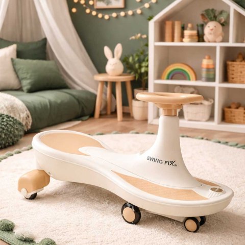 JEŹDZIK GRAWITACYJNY LED SWING FIX S4 DLA DZIECKA DO 100KG ŚWIECĄCE KOŁA MUZYKA 76CM