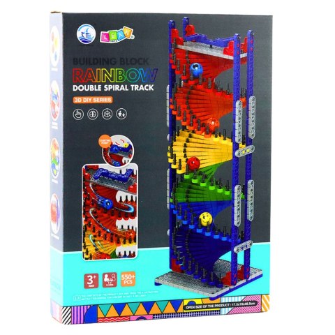 KLOCKI KONSTRUKCYJNE TOR ZJEŻDŻALNIA DLA KULEK KOLOROWA ZESTAW 550 EL.