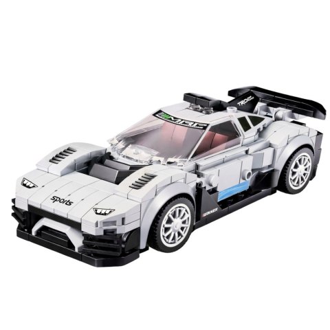 Klocki Konstrukcyjne Samochód Wyścigowy Robot 2W1 Biały 320 el.