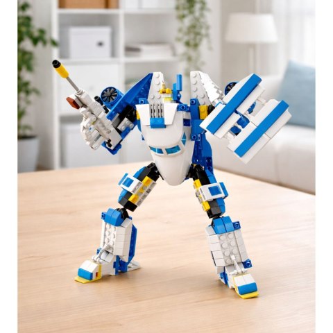 Klocki Konstrukcyjne Samolot Pasażerski Robot 2w1 Światła 417 el.