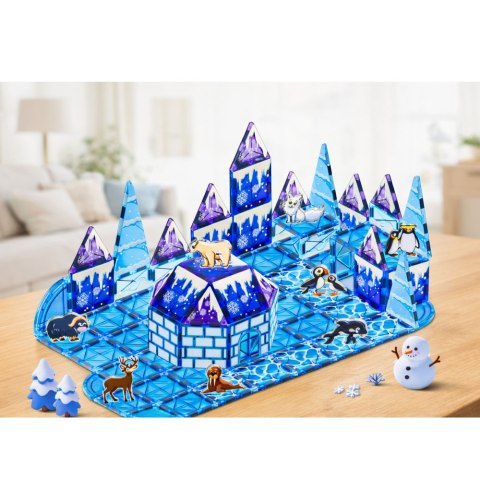 KLOCKI MAGNETYCZNE KONSTRUKCYJNE LODOWA KRAINA FIGURKI ZWIERZĘTA ZESTAW 94EL