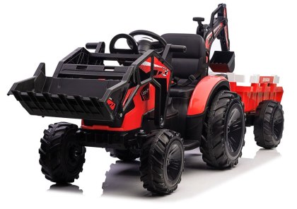 TRAKTOR KOPARKA NA AKUMULATOR SX2068 Z PRZYCZEPKĄ LED EVA SKÓRA PILOT 2.4G