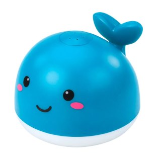 FONTANNA ZABAWKA DO KĄPIELI PRYSKAJĄCY WIELORYB ŚWIECĄCY LED NIEBIESKI