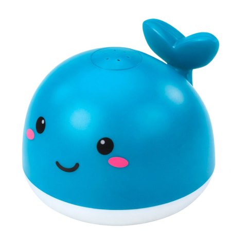 FONTANNA ZABAWKA DO KĄPIELI PRYSKAJĄCY WIELORYB ŚWIECĄCY LED NIEBIESKI