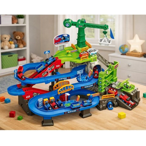 PARKING GARAŻ TOR SAMOCHODOWY INTERAKTYWNY KOLEJOWY POJAZDY ZESTAW DŹWIĘKI