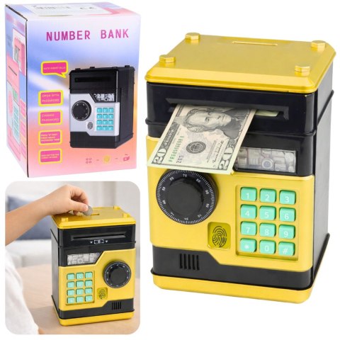 SKARBONKA DLA DZIECI SEJF BANKOMAT ELEKTRONICZNY ŚWIATŁA DŹWIĘKI KOD PIN