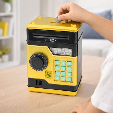 SKARBONKA DLA DZIECI SEJF BANKOMAT ELEKTRONICZNY ŚWIATŁA DŹWIĘKI KOD PIN