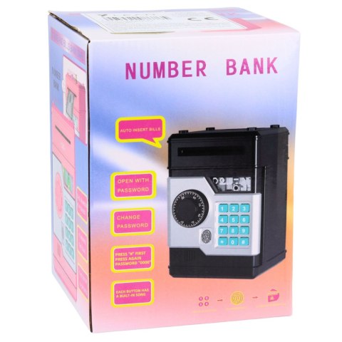 SKARBONKA DLA DZIECI SEJF BANKOMAT ELEKTRONICZNY ŚWIATŁA DŹWIĘKI KOD PIN