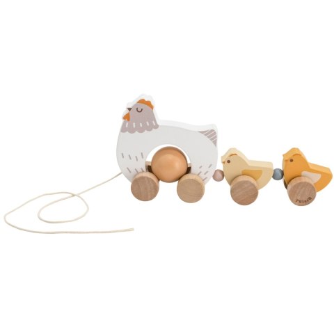 DREWNIANA KURKA Z PISKLĘTAMI DO CIĄGNIĘCIA KREATYWNA MOTORYCZNA KOORDYNACJA