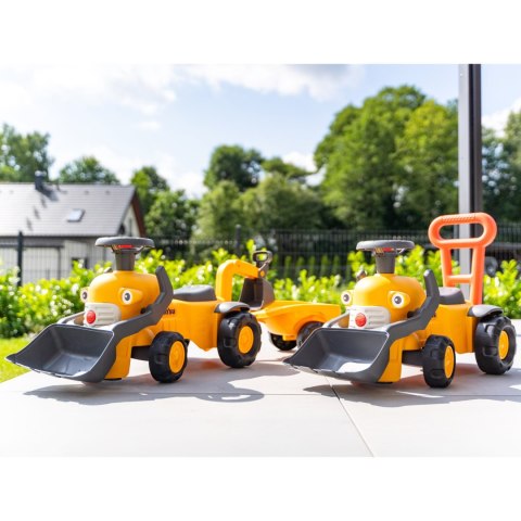 FALK Jeździk Traktor Komatsu z Łyżką Koparką i Przyczepą od 1-3 Lat