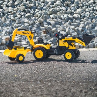 FALK Traktor na Pedały Komatsu z Łyżką Koparką i Przyczepą 2-5 lat
