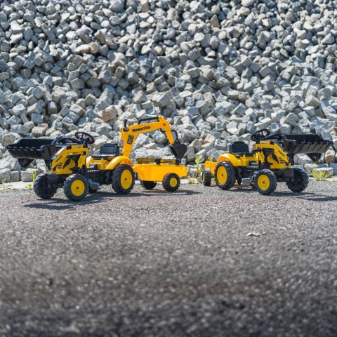FALK Traktor na Pedały Komatsu z Łyżką Koparką i Przyczepą 2-5 lat