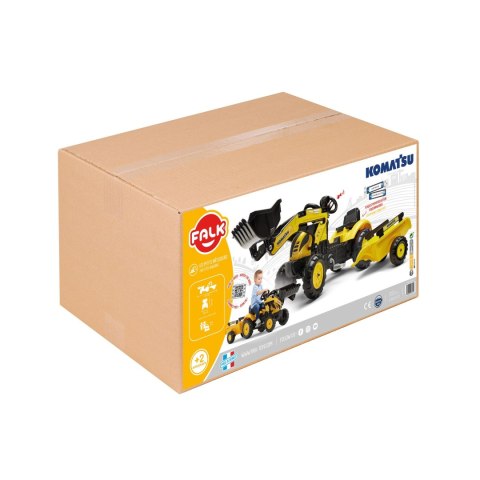 FALK Traktor na Pedały Koparka Komatsu z Przyczepą i Łyżką 2-5 Lat