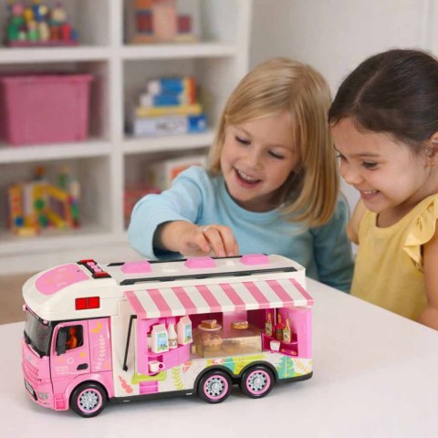 KAMPER ZDALNIE STEROWANY RÓŻOWA CIĘŻARÓWKA RC DŹWIĘKI ŚWIATŁA PILOT 2.4GHZ