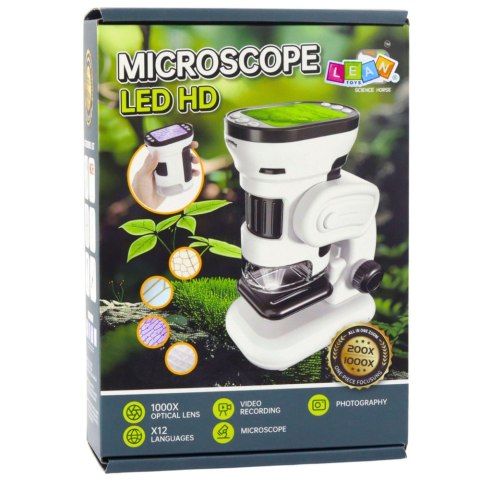 MIKROSKOP CYFROWY Z EKRANEM HD EDUKACYJNY DLA DZIECI 200-1000X KARTA SD32GB