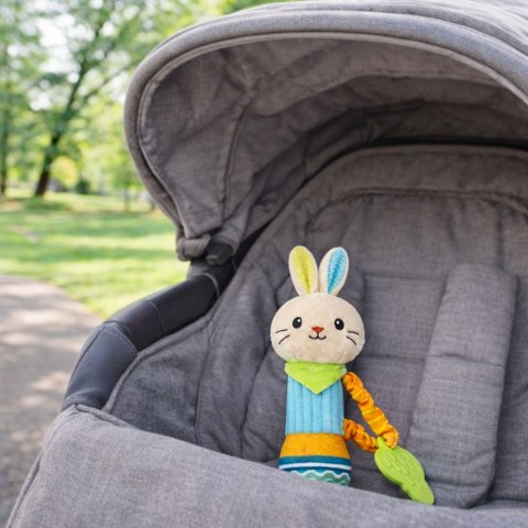 Pluszowa Grzechotka Zajączek Z Gryzakiem i Piszczałką Dla Niemowląt