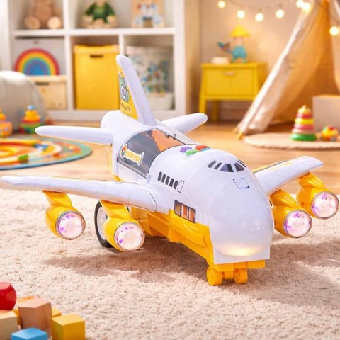 SAMOLOT TRANSPORTER Z POJAZDAMI BUDOWLANYMI OTWIERANY ŚWIATŁA 6 POJAZDÓW