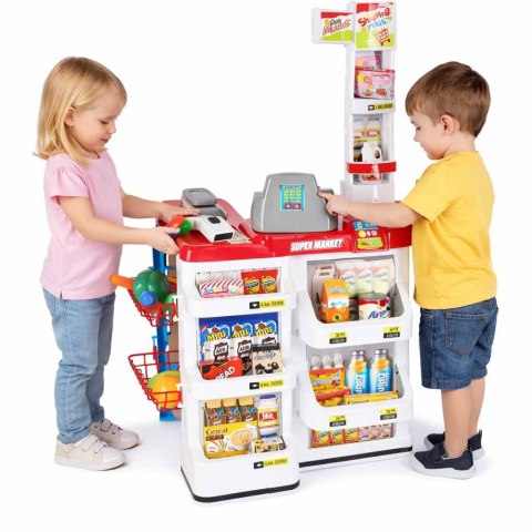 SKLEP SPOŻYWCZY SUPERMARKET DLA DZIECI KASA FISKALNA SKANER WÓZEK PRODUKTY