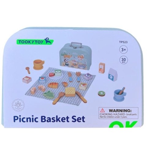 TOOKY TOY Zestaw Piknikowy Jedzenie Do Krojenia Na Rzepy Zestaw Śniadaniowy