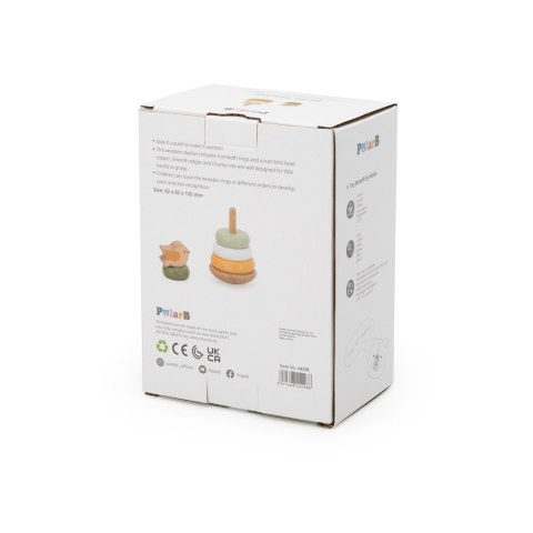 VIGA PolarB Drewniana Piramidka Edukacyjna - Ptaszek