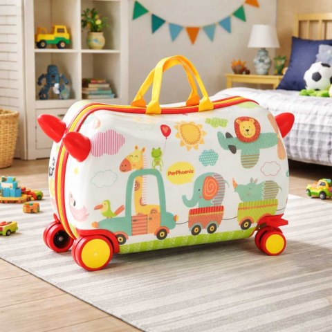 WALIZKA PODRÓŻNA ZOO JEŹDZIK SIEDZENIE DLA DZIECI NA KÓŁKACH BAGAZ PODRĘCZNY