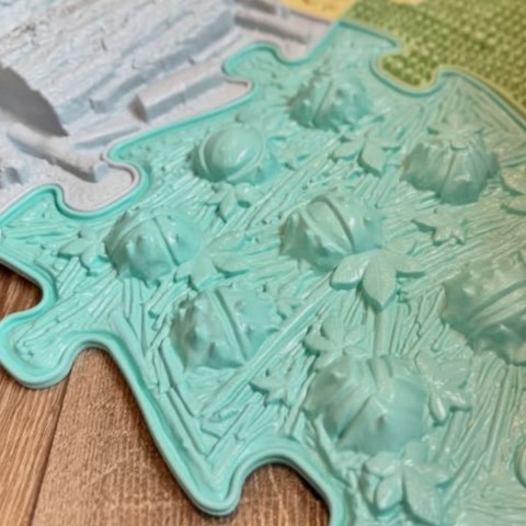 WOOPIE Mata Sensoryczna Puzzle 8 el. Pastelowa Tęcza