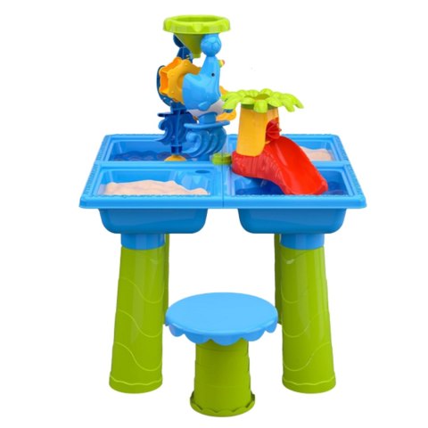 WOOPIE Stolik Wodny 2w1 Piaskownica z Krzesełkiem XL Aquapark 4-Baseny 13 akc.