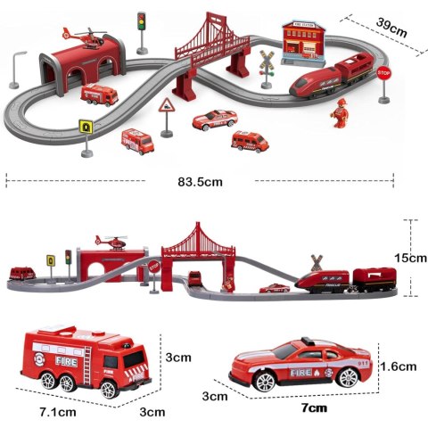 WOOPIE Zestaw Kolejka Elektryczna Pendolino Straż Pożarna 66el.